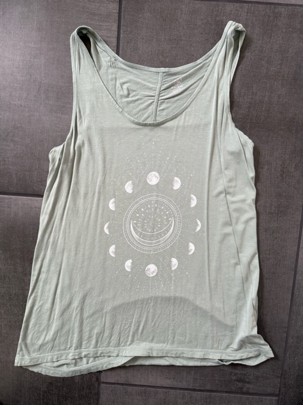 GAIAM Sage Green Moon Phase Tank Top